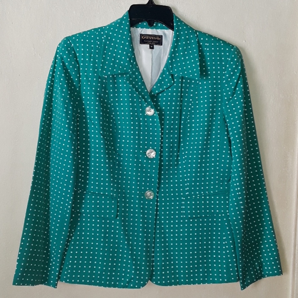 Green White Box Blazer